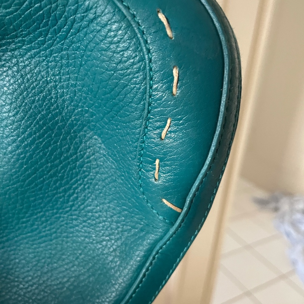 Escada Authentic Leather Turquoise/Teal Purse - image 7